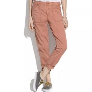 - Madewell Campstitch Salmon Slouch Fatigue Cargo Pants Crop size 26